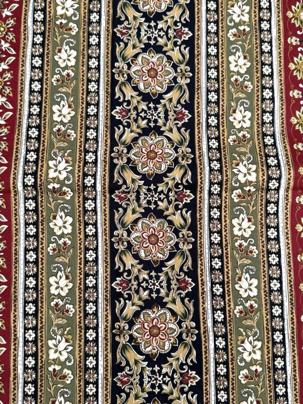 Maywood Studios EESCO 7770 Cotton Fabric Floral Stripe 1 yard + 3" L x 44" Wide